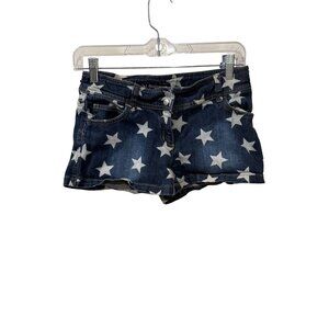 Mini Boden Girls Star Print Denim Shorts Blue 12Y